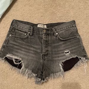 Free People black jean shorts